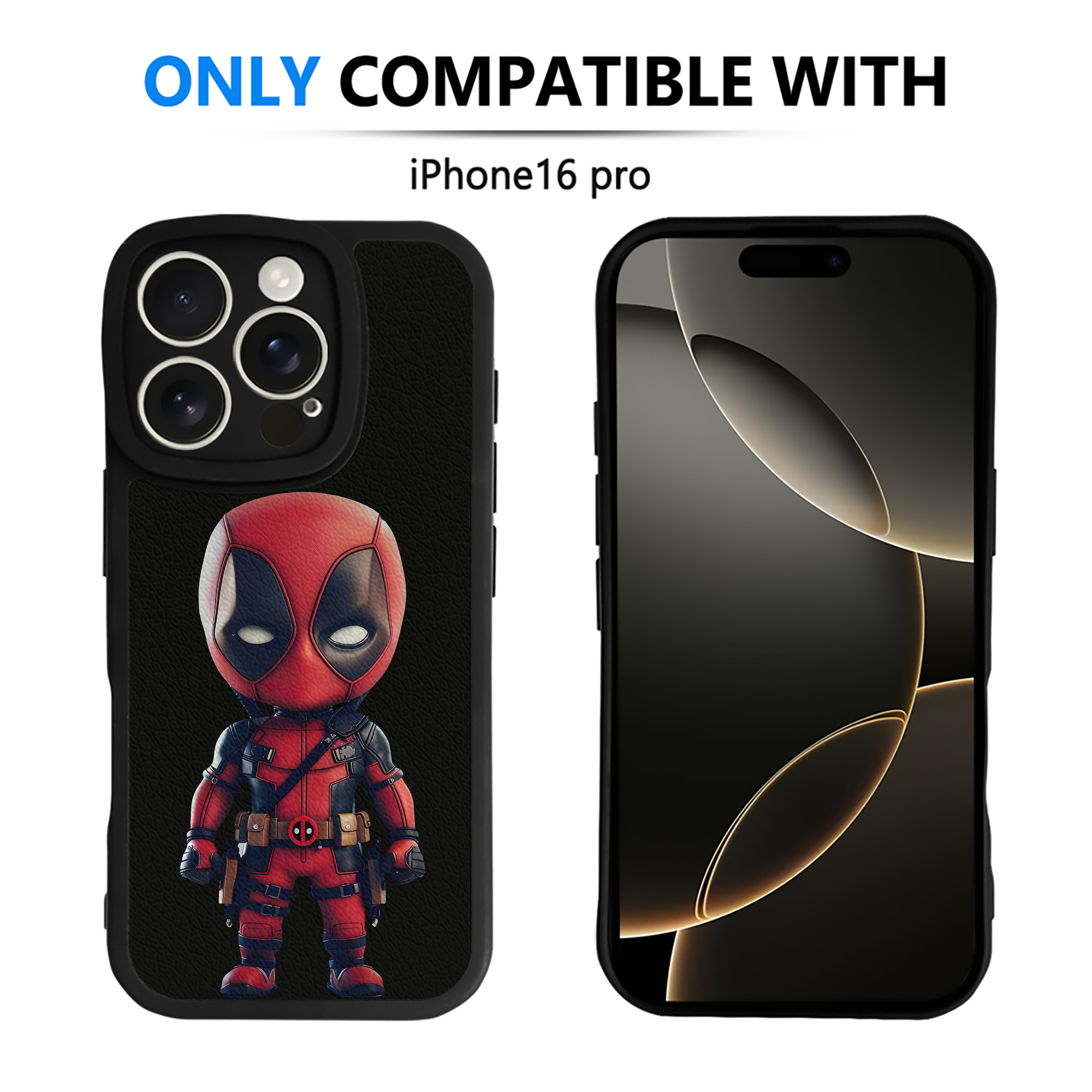 （画像用） Deadpool デッドプール 【iPhone 16シリーズ対応】シリコンスマホケース（レザー調） 材質：シリコン